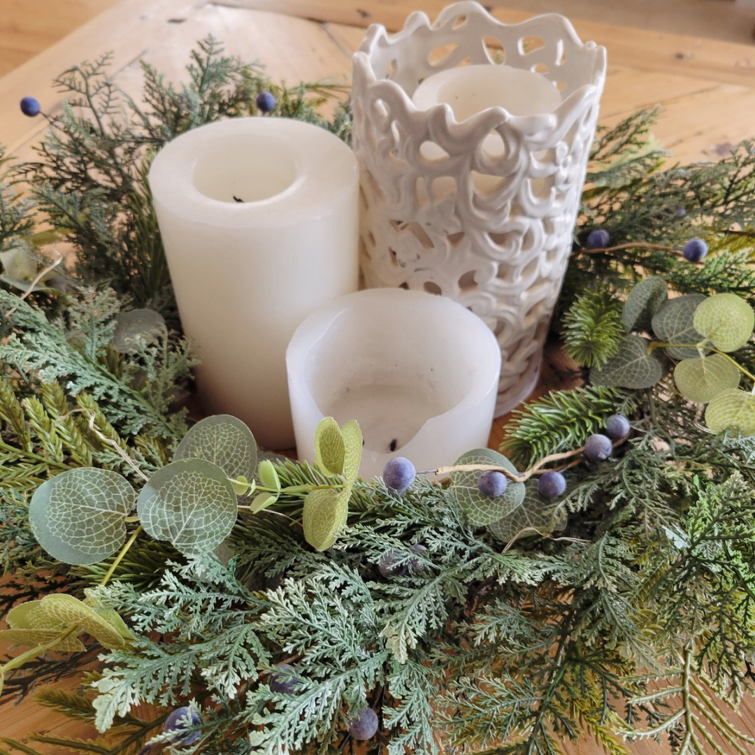 Blueberry Pine Bundle Wreath & Garland Set (Pre-lit)