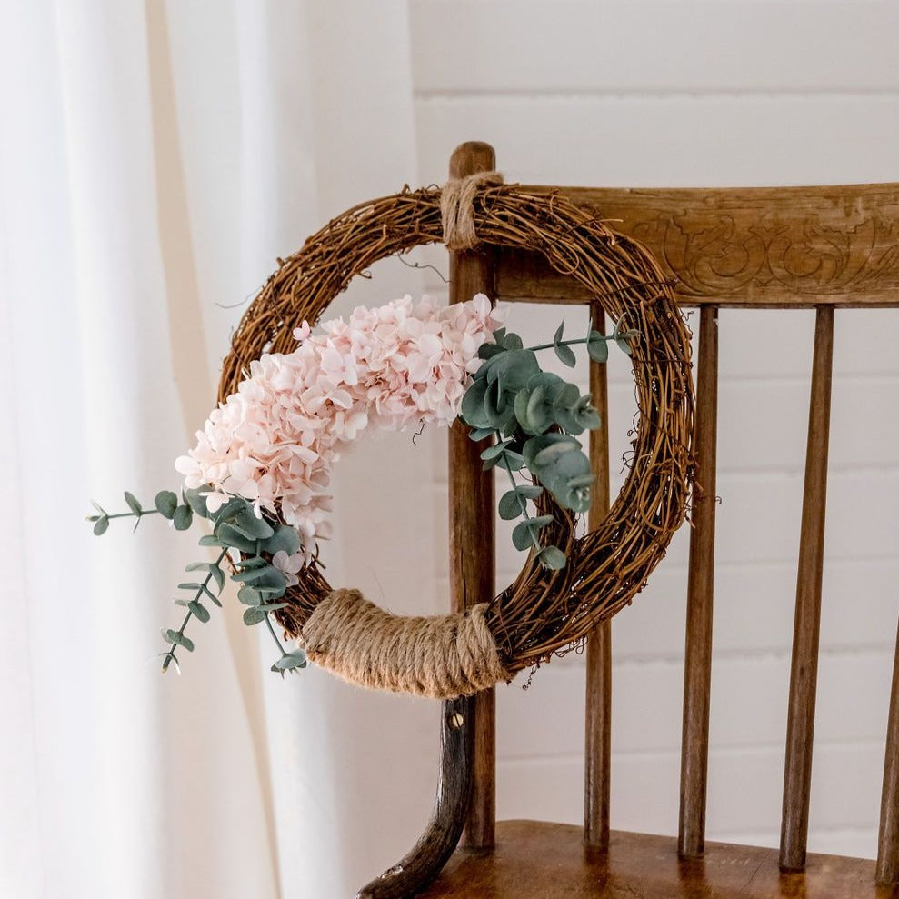 Preserved Hydrangea Spring Wreath
