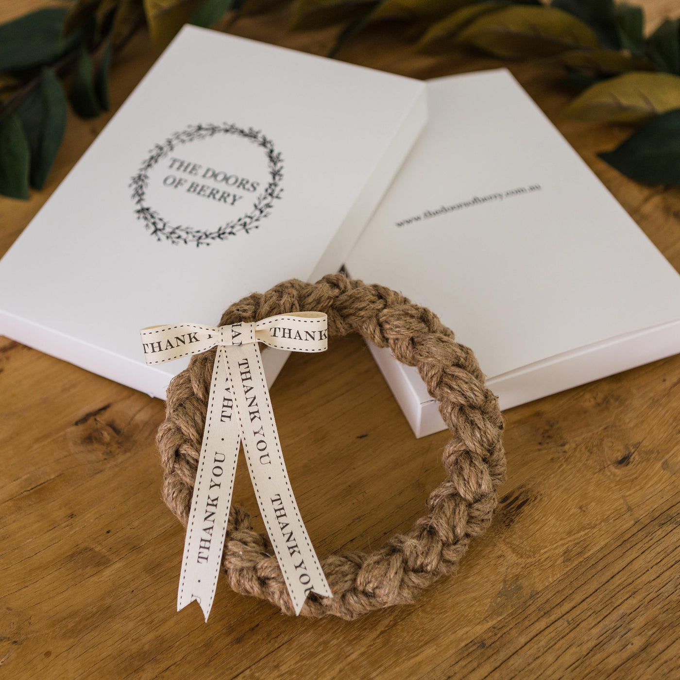 Rope Gift Wreath - Thank You